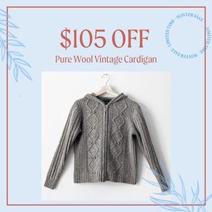 VINTAGE 100% Pure Lamb's Wool Zip Cardigan 🐑
